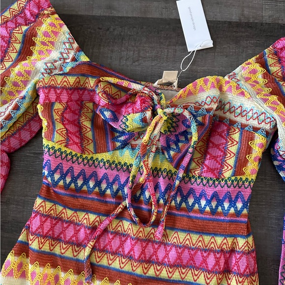 NWT Good People Design Embroidered Rainbow Midi Dress Sizs Medium - Picture 11 of 13